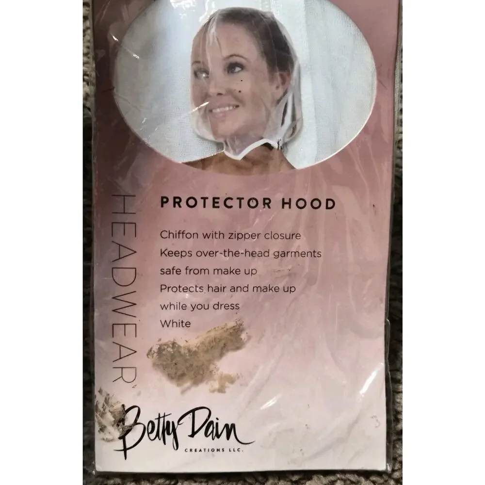 Betty Dain White Makeup Protector Hood, Protects Hair Make Up